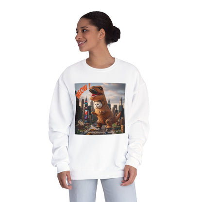 Tyrannosaurus Cat in city Unisex NuBlend Sweatshirt style 1