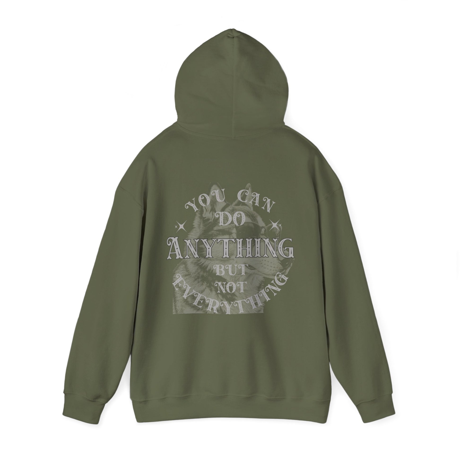 Dog Lover plus Slogan on Back Unisex Pullover Hoodie with unique graphic and quote on back.