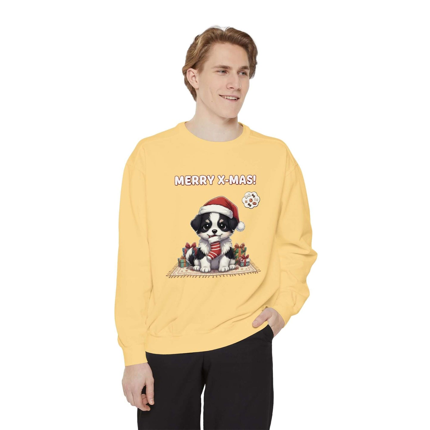 Puppy wait for Christmas presents Unisex Crewneck Sweatshirt style 7