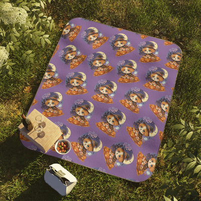 Halloween Dog Picnic Blanket for Outdoor Adventures, Fun, Family Gatherings, Summer Outings, BBQs, and Festivals