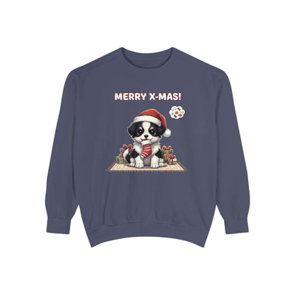 Puppy wait for Christmas presents Unisex Crewneck Sweatshirt style 7