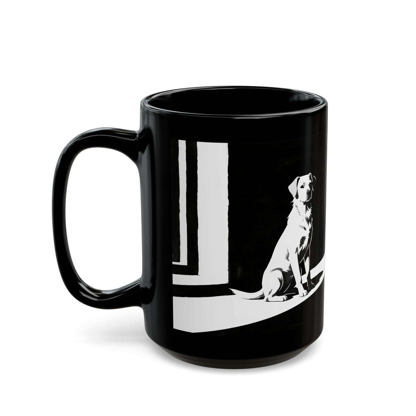 Stylish Black Dog Mug - Perfect for Pet Lovers, Gifts, Coffee Lovers, Home & Office, Dog Mom/Dad
