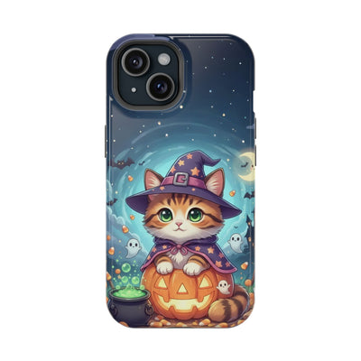 Halloween cute kitten anime style 2 Magnetic Phone Case, Cat Lover Gift, Impact-Resistant iPhone Case, Funny Pet Accessory, Unique Animal Design
