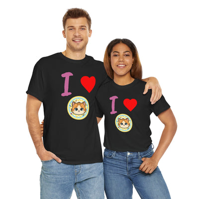 I Love Cats in Love Unisex Tee - Cute Cat T-Shirt for Pet Lovers, Cat Owners, Sports Enthusiasts, Gifts for Animal Lovers, Casual Everyday Wear