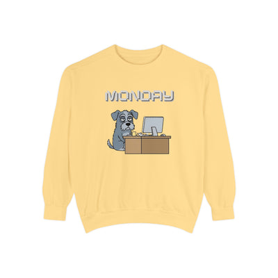 Monday Face Dog Stares Blankly Unisex Crewneck Sweatshirt style 2