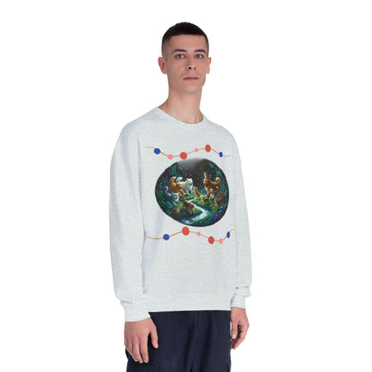 Cats & Dogs Happy Garden Unisex NuBlend Crewneck Sweatshirt style 1