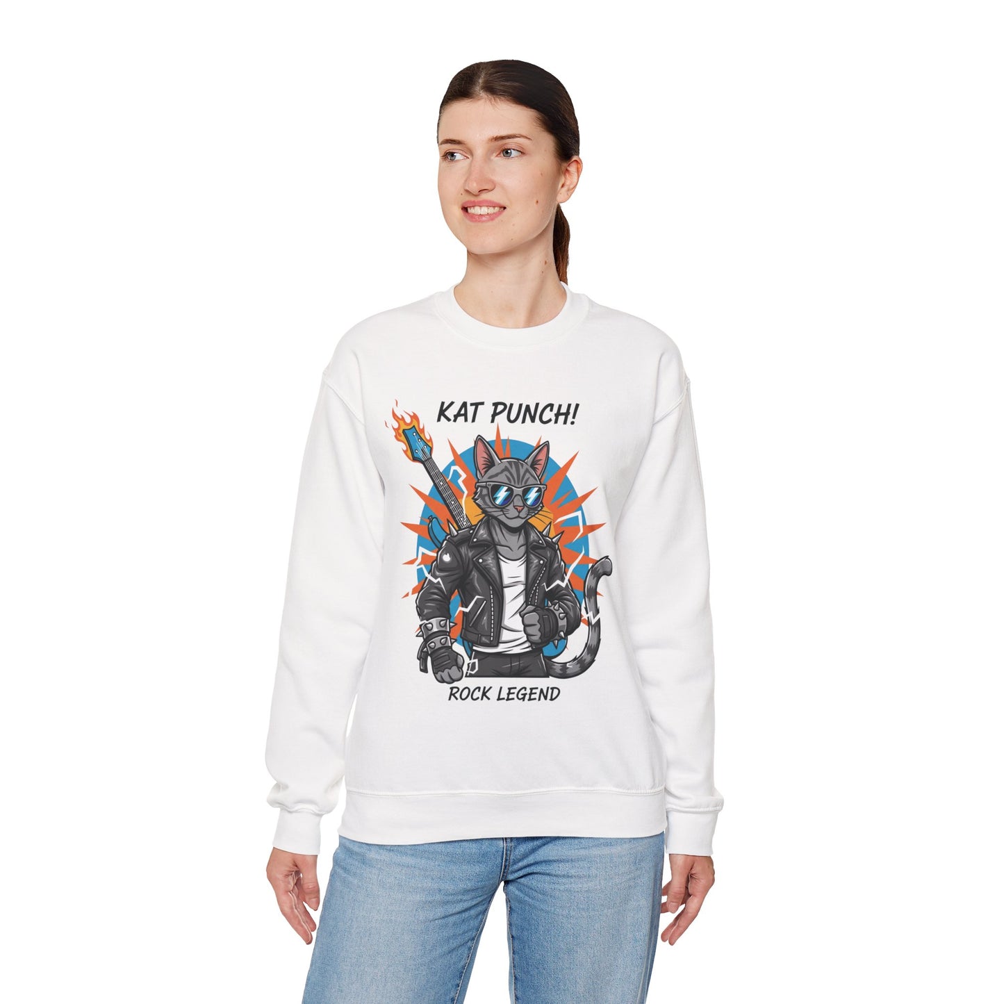 Cool Cat Unisex Heavy Blend Crewneck Sweatshirt style 1