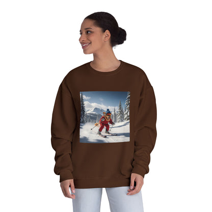 Skiing Dog Graphic Unisex NuBlend Crewneck Sweatshirt