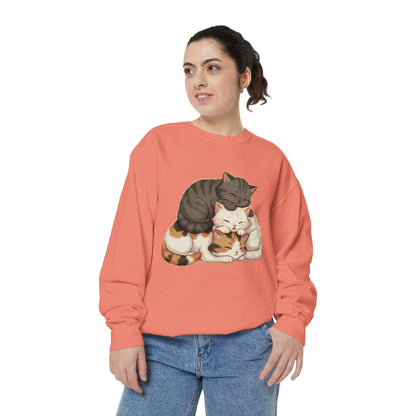 3 Cute Sleeping Cats Cozy Graphic Unisex Crewneck Sweatshirt style 3