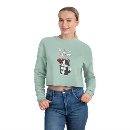 Cropped Cat Lover Women Sweatshirt - You're My Love style 1