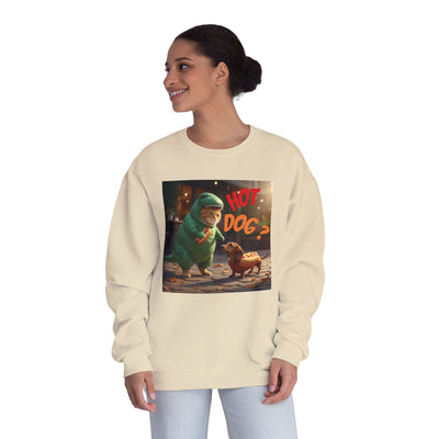 Tyrannosaurus Cat & Hot Dog Unisex NuBlend® Crewneck Sweatshirt