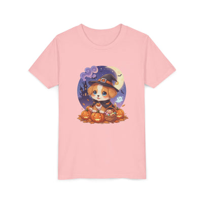 Halloween cute puppy anime style 5 Youth Tee, Short Sleeve T-Shirt, Kids Halloween Apparel, Cute Dog Tee, Fall Outfit for Children