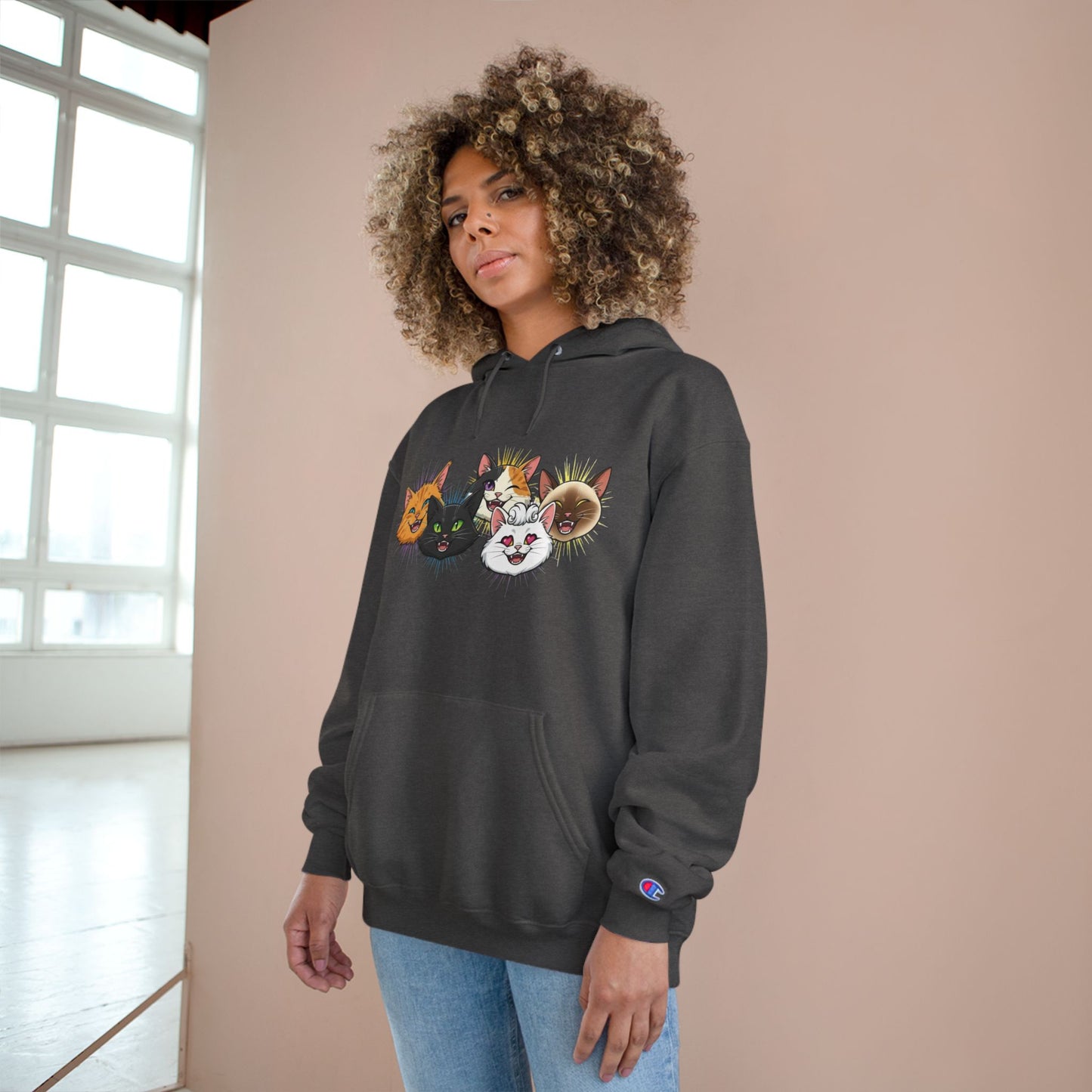 Playful Cats Cozy Unisex Champion Pullover Hoodie