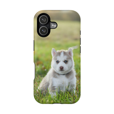 Magnetic Dog Case style 1 for Apple iPhone, Cute Puppy Phone Cover, Impact-Resistant Dog Lover Gift, Pet Protection Case, Animal-Themed Phone Accessory