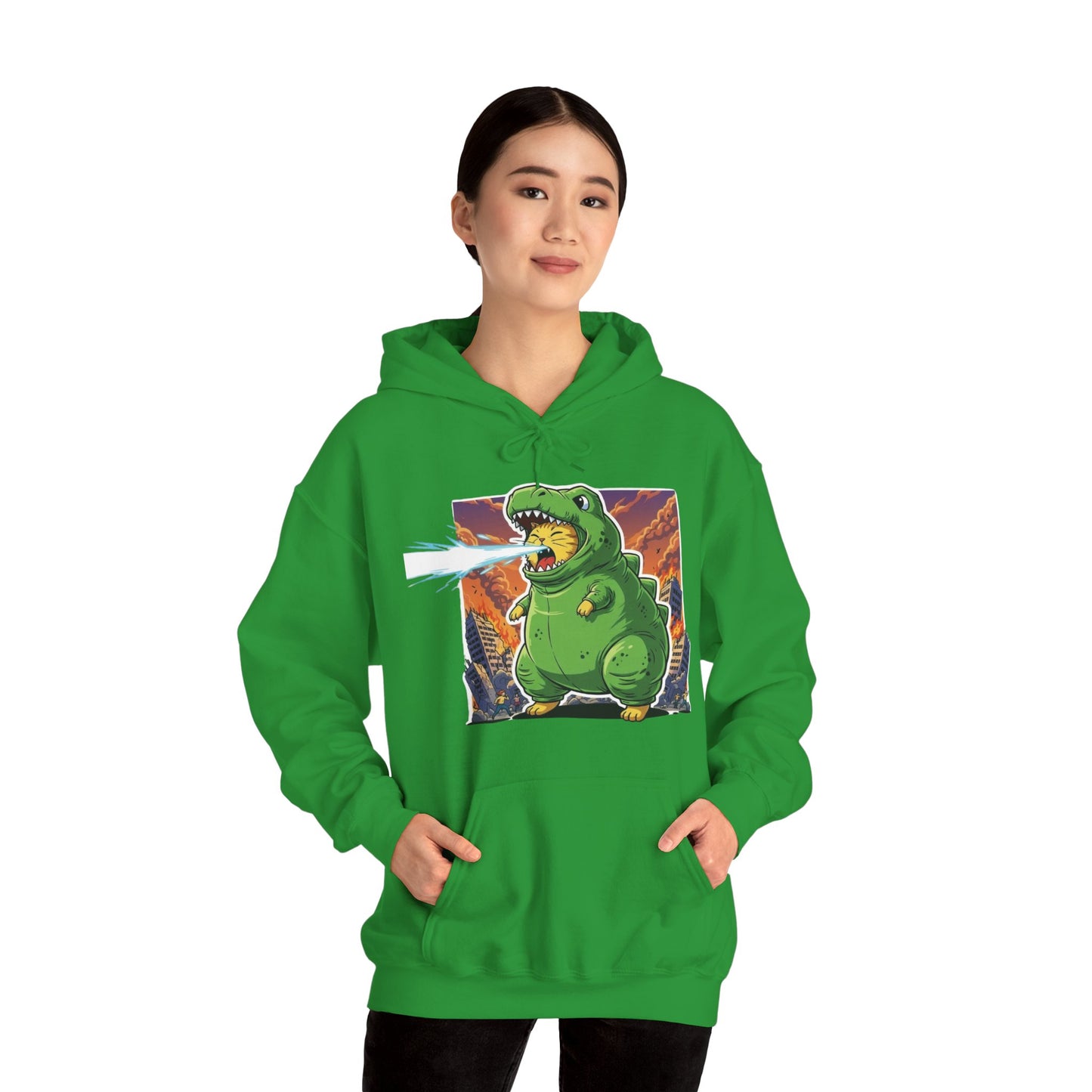 Cat cosplay Godzilla Funny Design Unisex Hoodie style 3