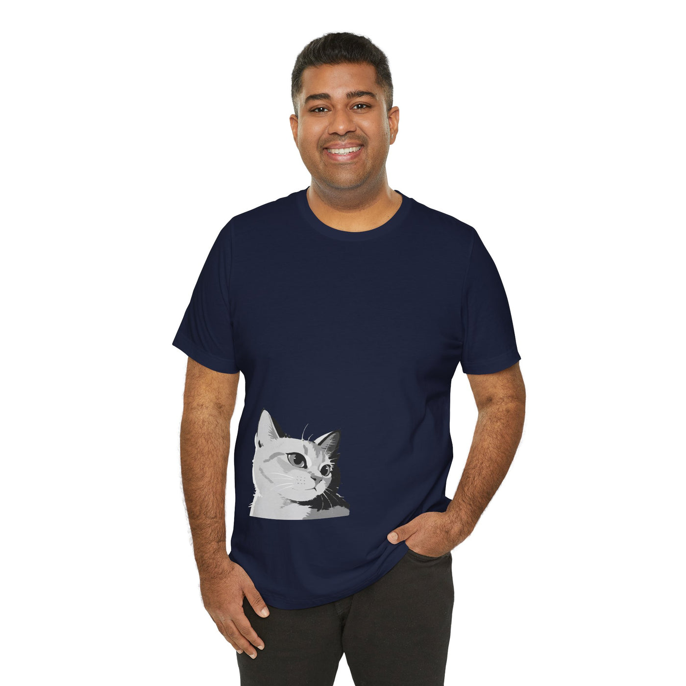 Cat Lover outlined style 2 Unisex Tee, Cat T-Shirt, Gifts for Cat Owners, Cute Cat Apparel, Pet Lover's Shirt, Everyday Casual Wear