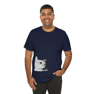 Cat Lover outlined style 2 Unisex Tee, Cat T-Shirt, Gifts for Cat Owners, Cute Cat Apparel, Pet Lover's Shirt, Everyday Casual Wear