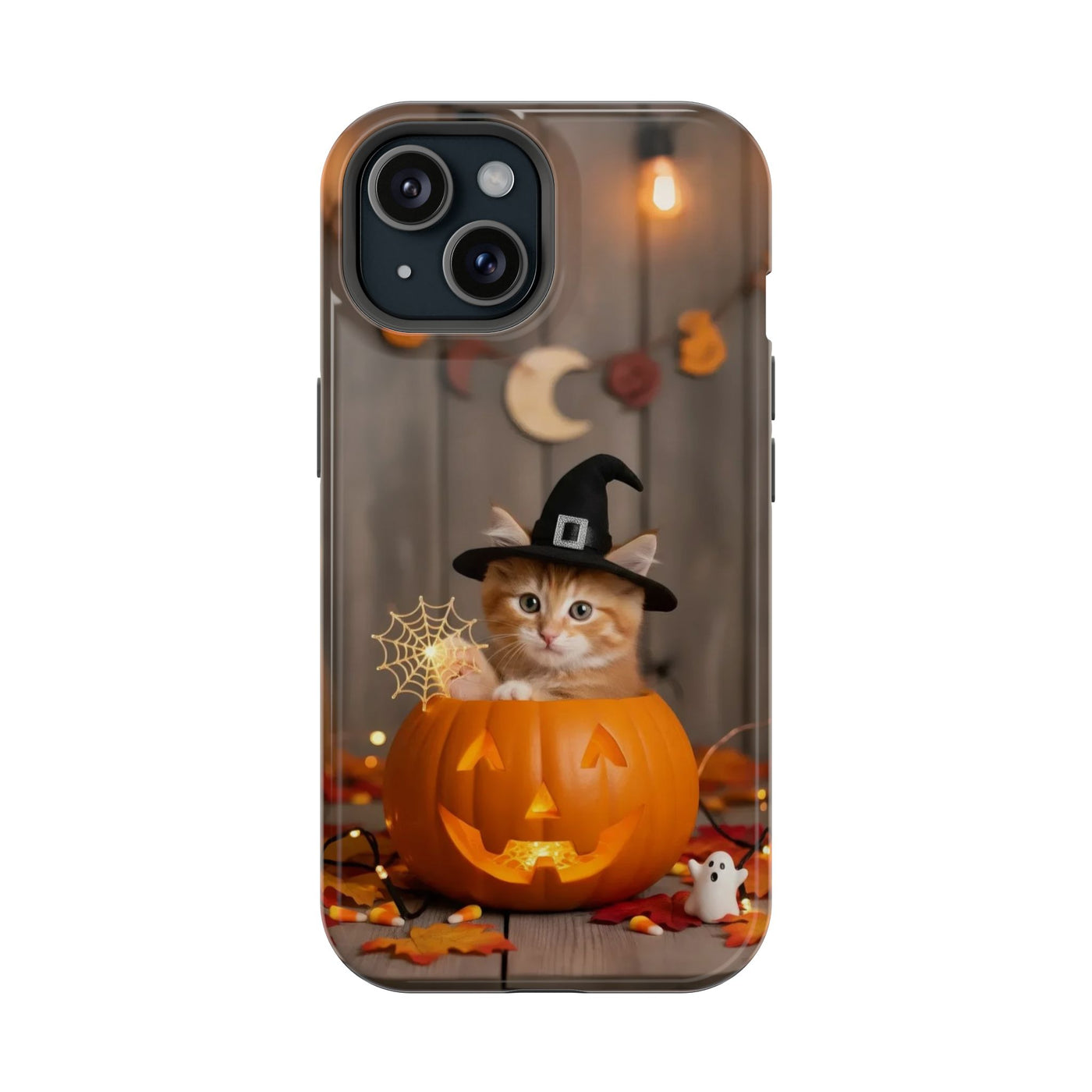 Halloween cute kitten photo style 2 Magnetic Phone Case, Cat Lover Gift, Impact-Resistant iPhone Case, Funny Pet Accessory, Unique Animal Design