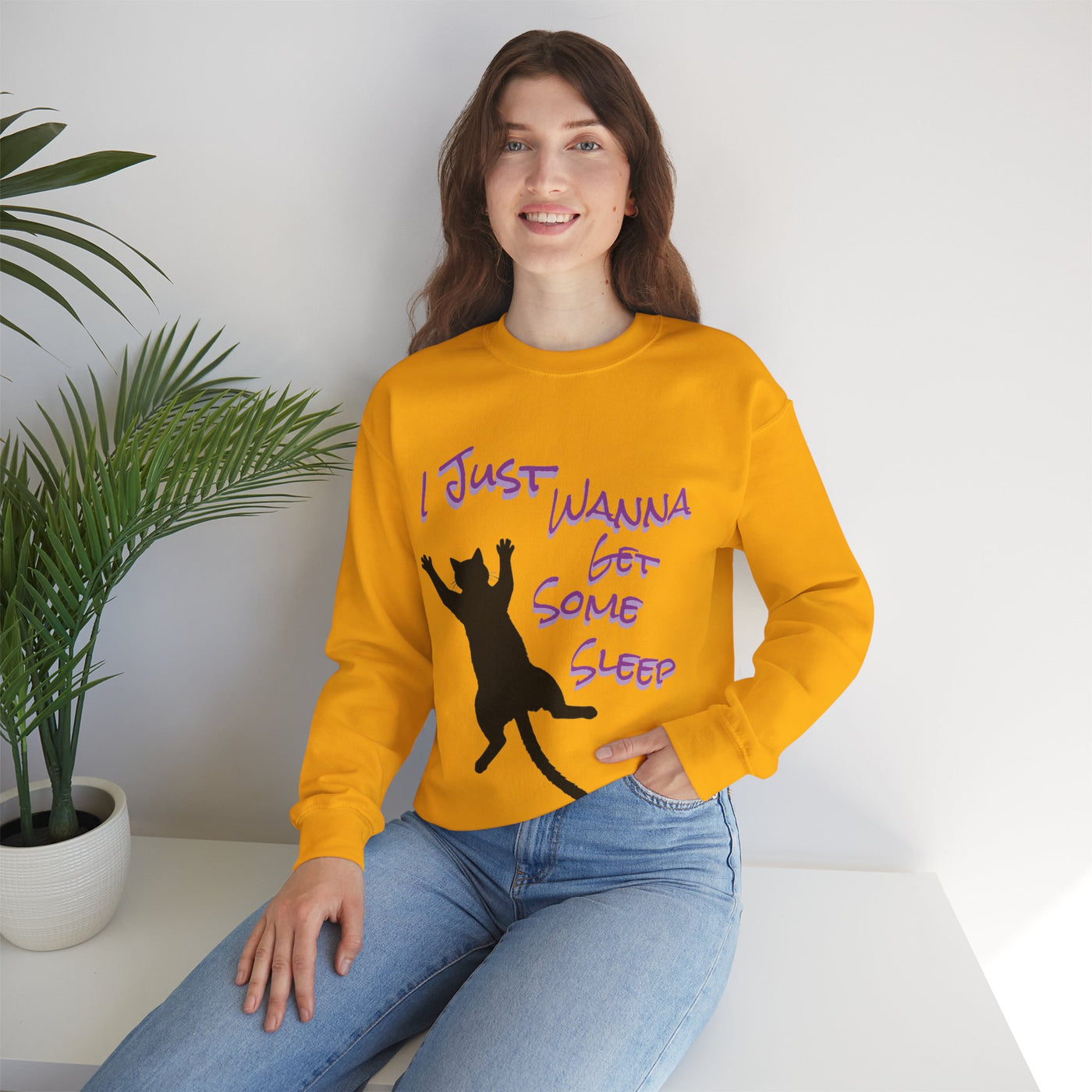 I Just Wanna Get Some Sleep Cat Graphic Unisex Crewneck Sweatshirt