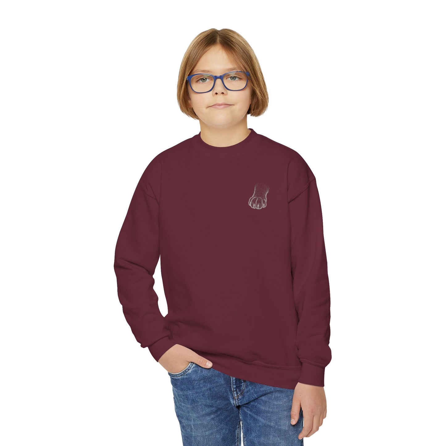 Black Cat - Cozy Unisex Youth Crewneck Sweatshirt style 1