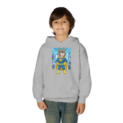 Dog cosplay Superman style 1 Unisex Kids Hoodie - Fun & Cozy Heavy Blend Sweatshirt with Cute Design