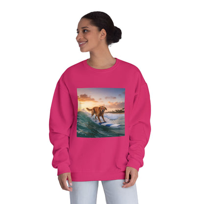 Surfing Dog Graphic Unisex NuBlend Crewneck Sweatshirt style 1