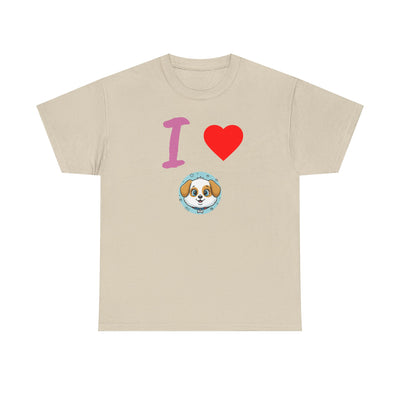 I Love Dogs in Love Unisex Tee - Cute Dog T-Shirt for Pet Lovers, Dog Owners, Sports Enthusiasts, Gifts for Animal Lovers, Casual Everyday Wear