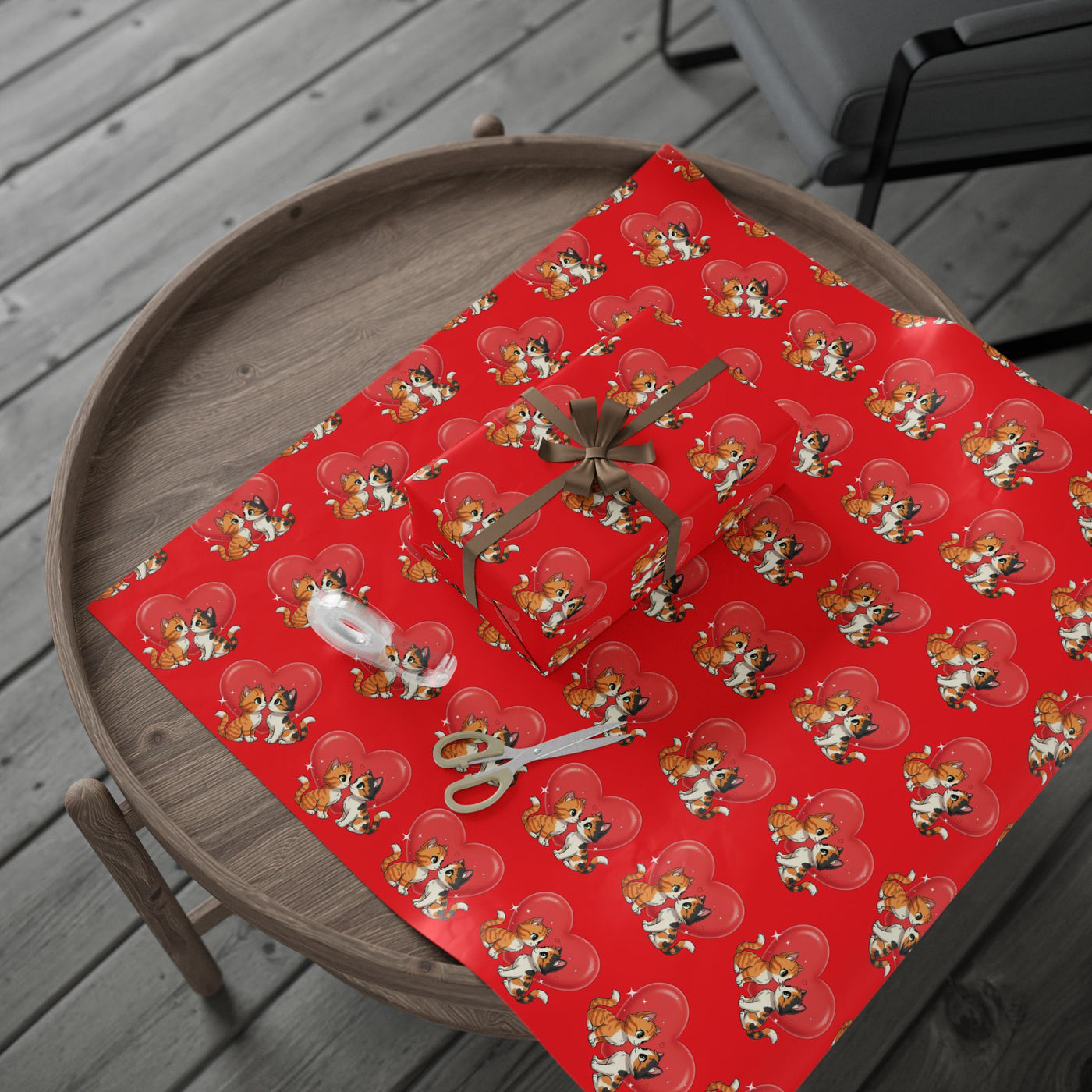 Cats in Love Red Themed Wrapping Paper, Perfect for Cat Lovers, Gift Wrap for Birthdays, Valentine’s Day, Pet Adoption Events, and More!