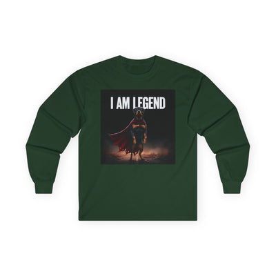 I Am Legend Dog Unisex Long Sleeve Tee - Stylish Graphic Shirt for Superhero Fans