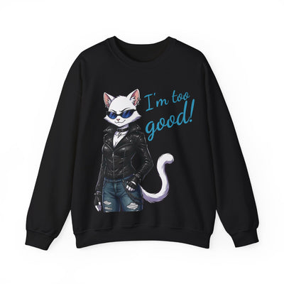 Cool Cat style 3 Unisex Crewneck Sweatshirt | Cozy Gift for Cat Lovers, Casual Wear, Unique Graphic Sweatshirt, Birthday Gift, Everyday Style
