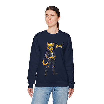 Cool Cat Unisex Heavy Blend Crewneck Sweatshirt style 4