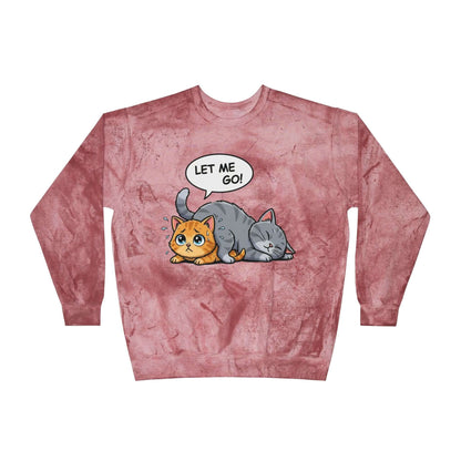 Let Me Go Cat Cozy Crewneck Sweatshirt Tie-Dye style 3
