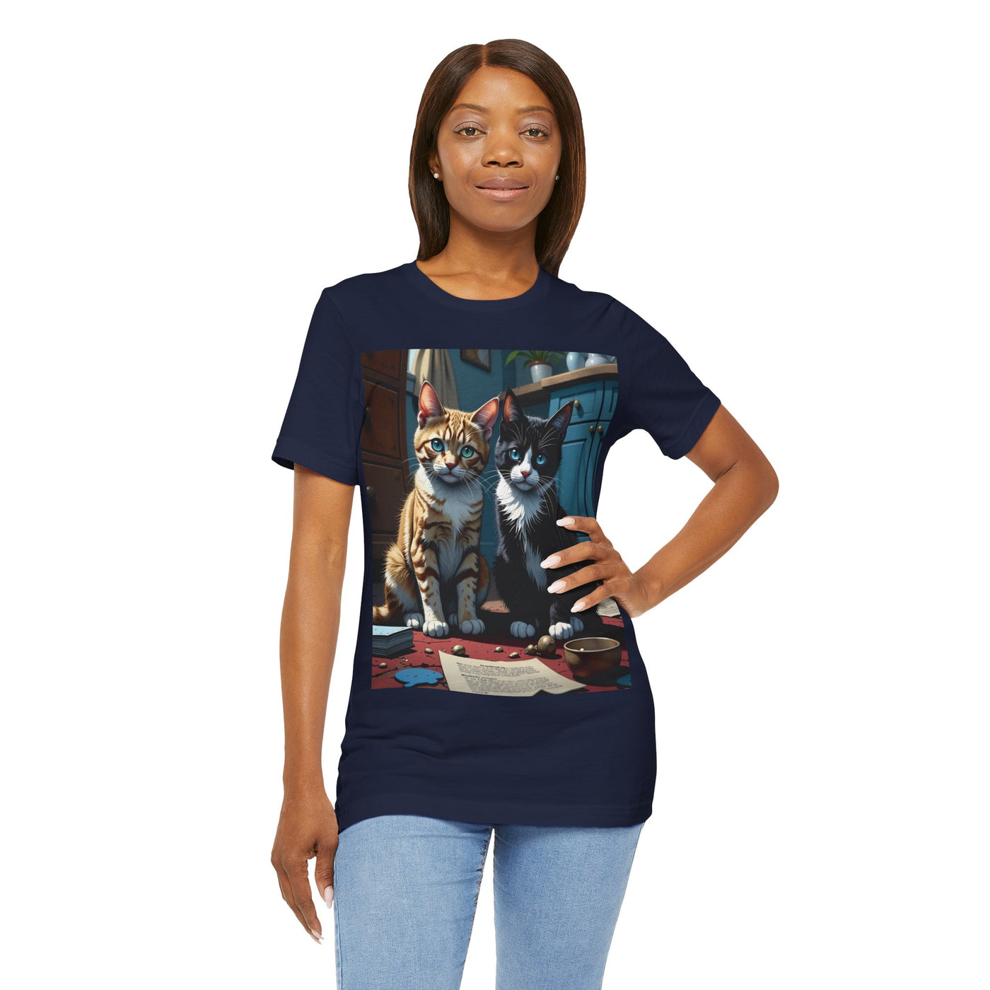 Adorable Cat Lovers Tee style 1- Cute Cat Graphic Tee, Pet Lover Gift, Animal T-Shirt, Birthdays, Cat Enthusiasts, Everyday Wear