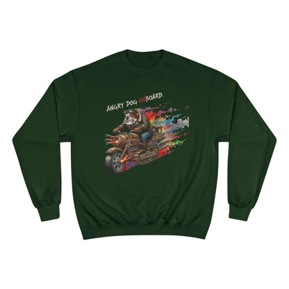Angry Dog Onboard Graphic Champion Crewneck Sweatshirt style 1
