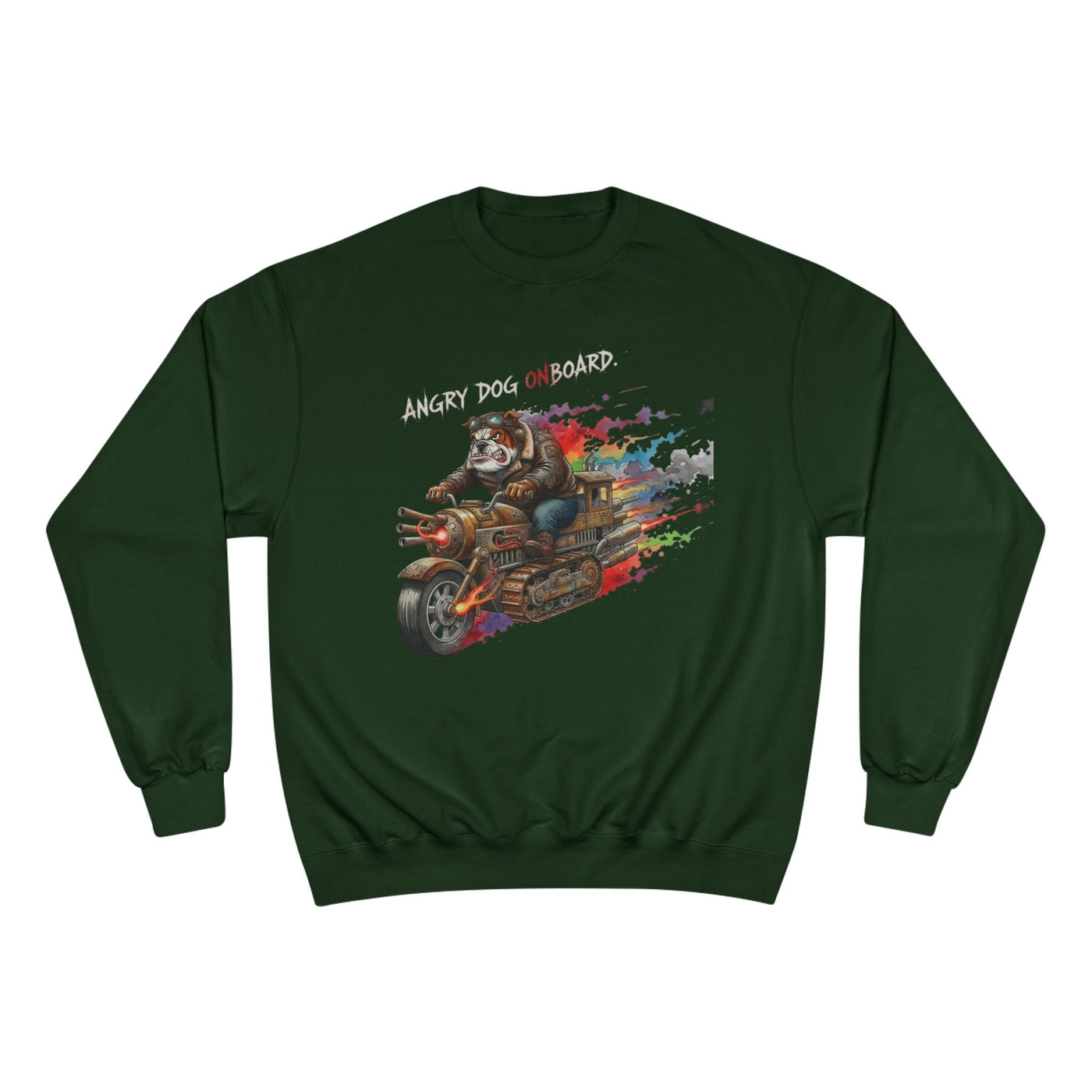 Angry Dog Onboard Graphic style 1 Champion Crewneck Sweatshirt for Gamers & Sci‑Fi Fans