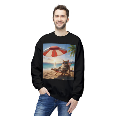 Beach Vibes Cat Crewneck Sweatshirt