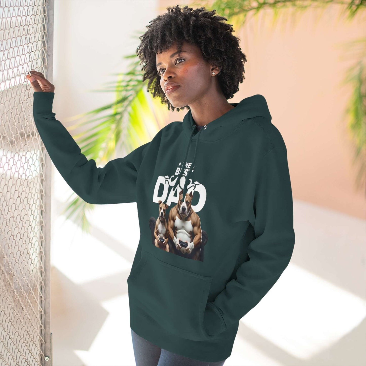 The Best Dad - Bulldog Father & Puppy Graphic Unisex Hoodie
