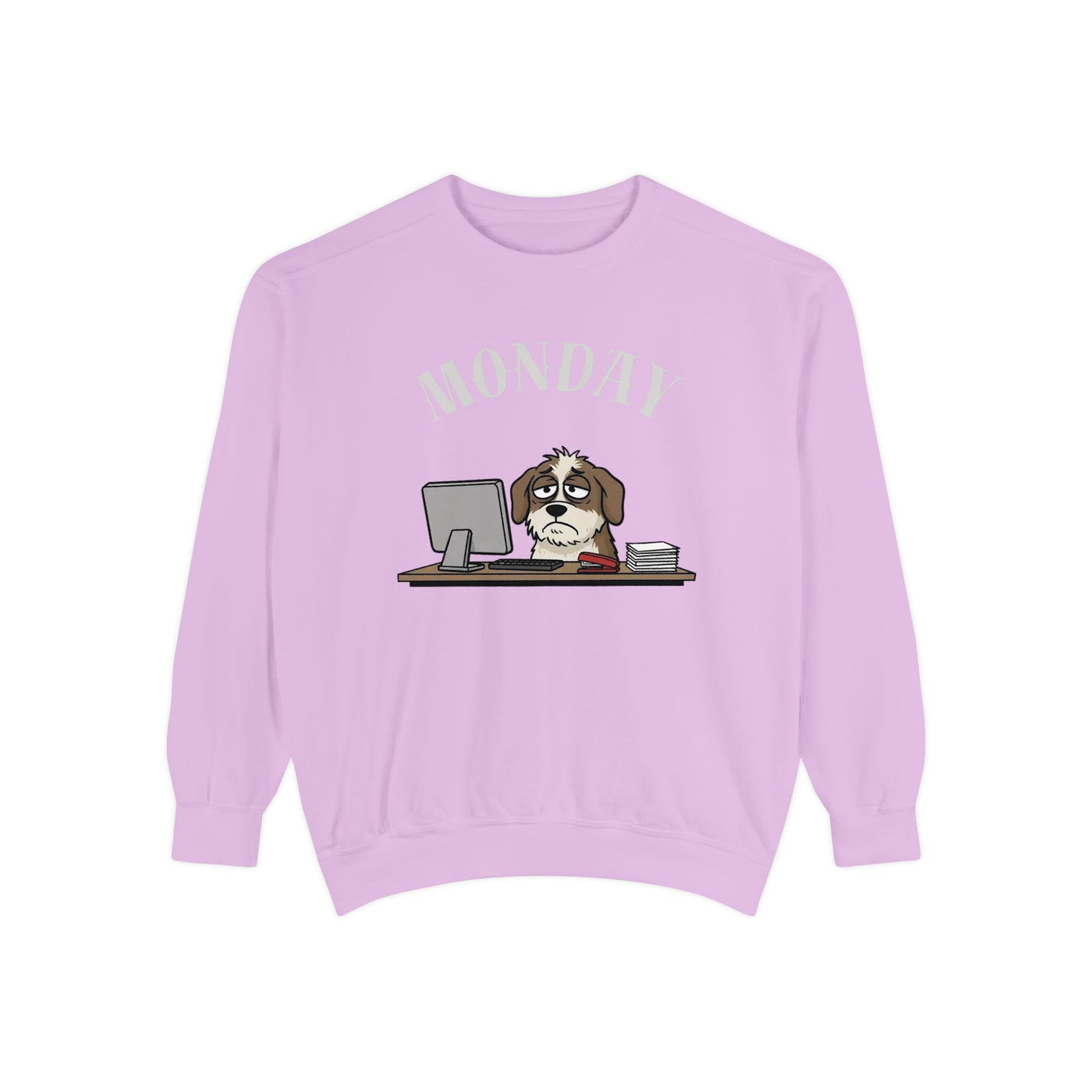 Monday Face Dog Stares Blankly Unisex Crewneck Sweatshirt style 5