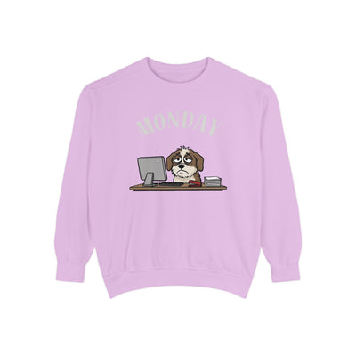 Monday Face Dog Stares Blankly Unisex Crewneck Sweatshirt style 5