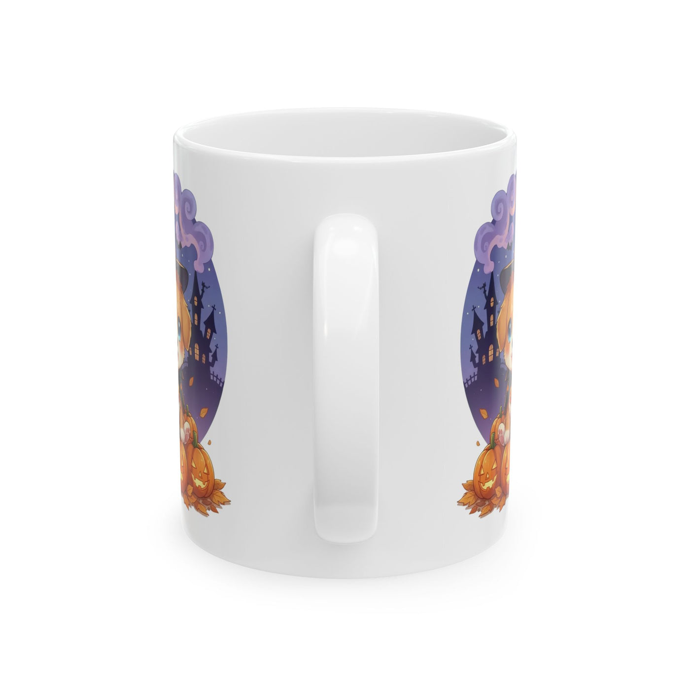 Halloween Themed style 1 Ceramic Mug, Cozy Fall Coffee Cup, Ghosts & Pumpkins Design, Seasonal Gift, Spooky Mug for Halloween Celebrations