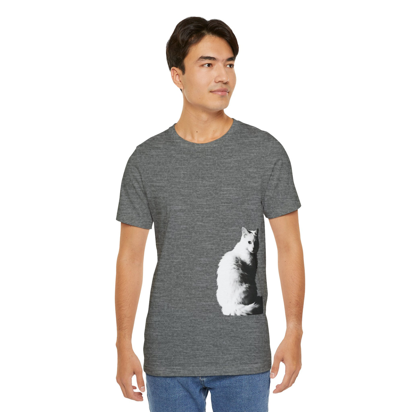 Cat Lover outlined style 1 Unisex Tee, Cat T-Shirt, Gifts for Cat Owners, Cute Cat Apparel, Pet Lover's Shirt, Everyday Casual Wear