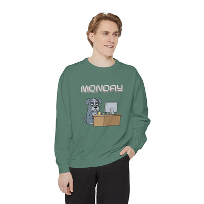 Monday Face Dog Stares Blankly Unisex Crewneck Sweatshirt style 2