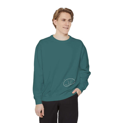 Sleeping dog shadow Cozy Graphic Unisex Crewneck Sweatshirt - White