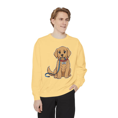 Cute Dog Walk Time style 2 Cozy Graphic Unisex Crewneck Sweatshirt