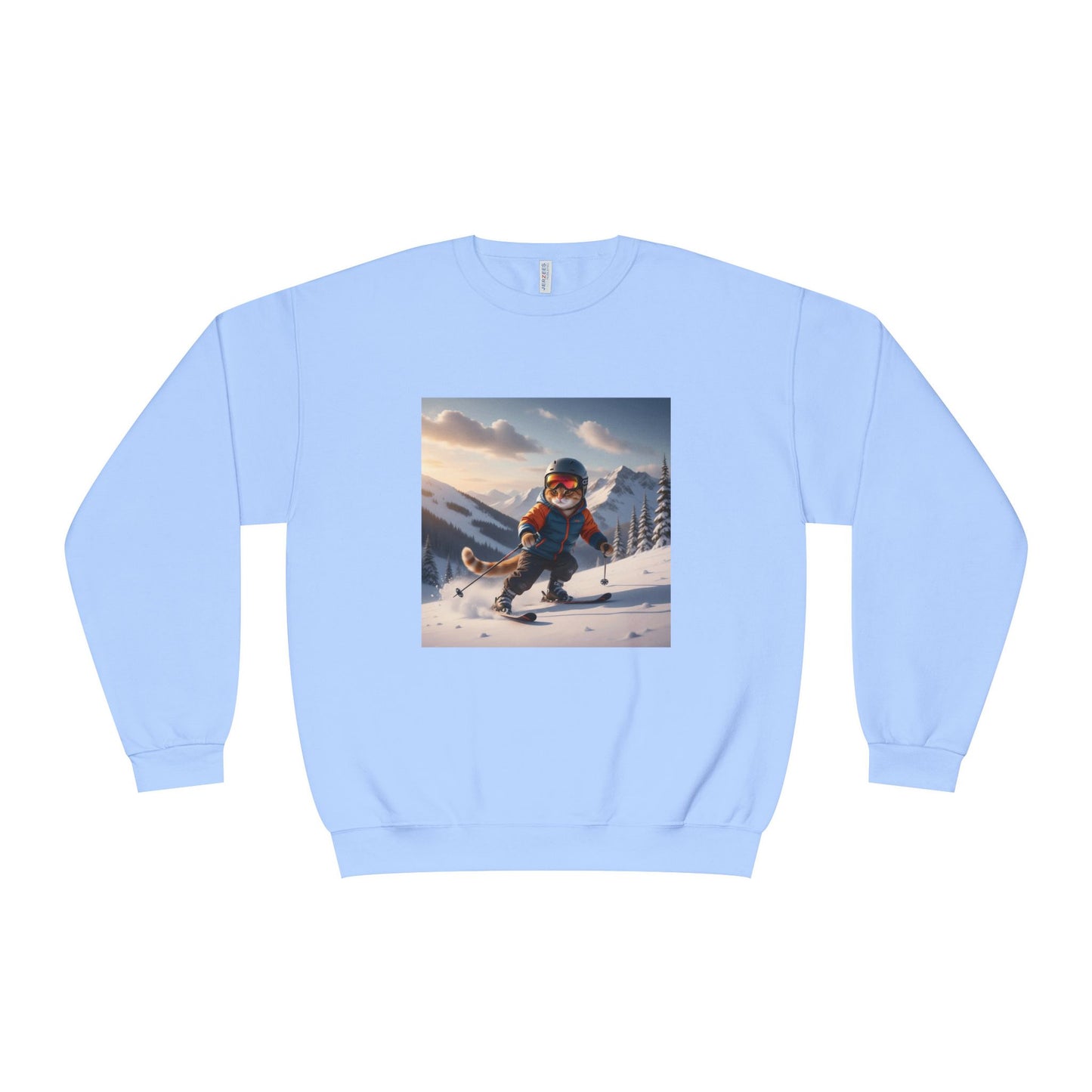 Skiing Cat Graphic Unisex NuBlend Crewneck Sweatshirt