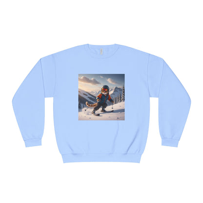 Skiing Cat Graphic Unisex NuBlend Crewneck Sweatshirt