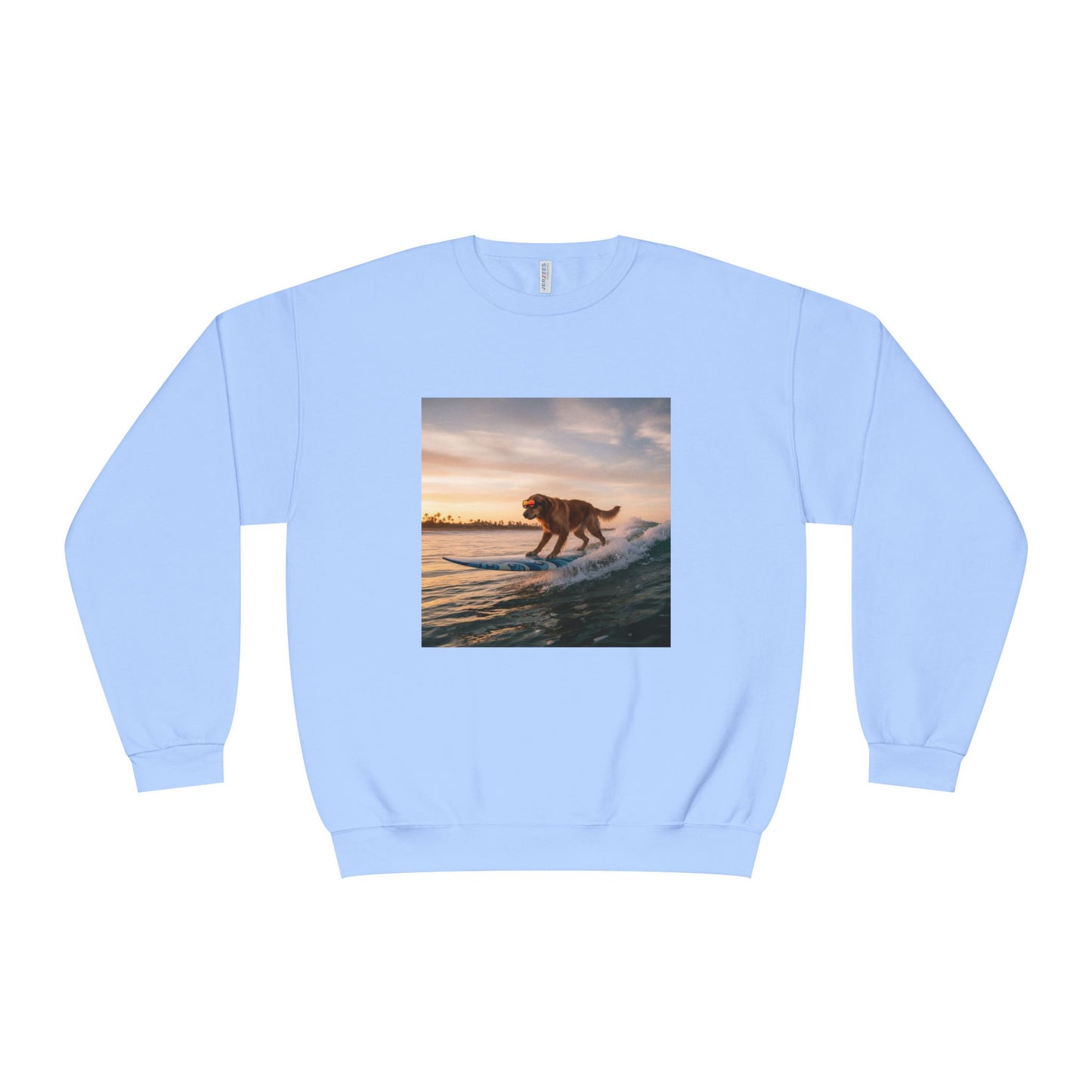 Surfing Dog Graphic Unisex NuBlend Crewneck Sweatshirt style 2