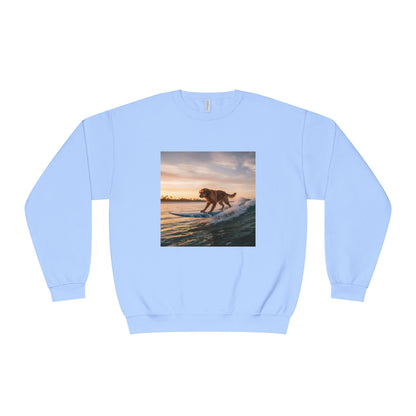 Surfing Dog Graphic Unisex NuBlend Crewneck Sweatshirt style 2