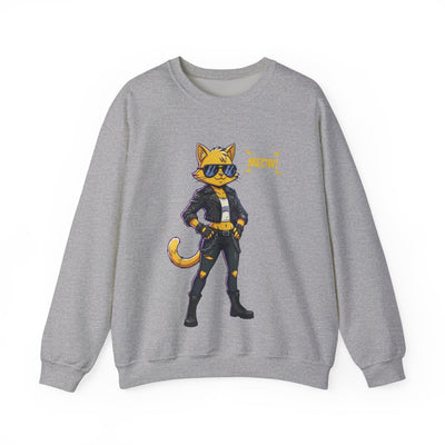 Cool Cat style 4 Unisex Crewneck Sweatshirt | Cozy Gift for Cat Lovers, Casual Wear, Unique Graphic Sweatshirt, Birthday Gift, Everyday Style