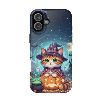 Halloween cute kitten anime style 2 Magnetic Phone Case, Cat Lover Gift, Impact-Resistant iPhone Case, Funny Pet Accessory, Unique Animal Design